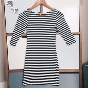 Black and White Striped Bodycon Dress