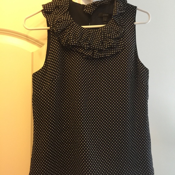 JCrew polkadot ruffle blouse