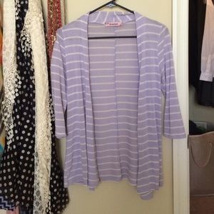 Lavender Striped Cardigan