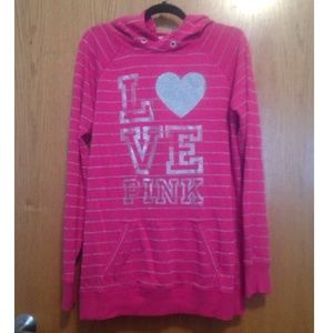 Victoria's Secret pink striped sweatshirt