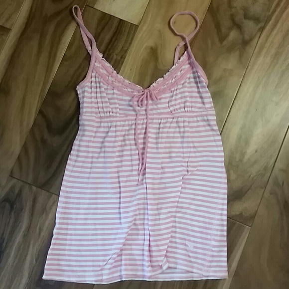 Abercrombie pink striped baby doll top