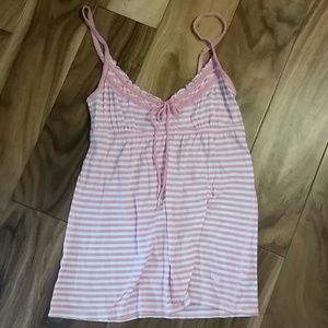 Abercrombie pink striped baby doll top
