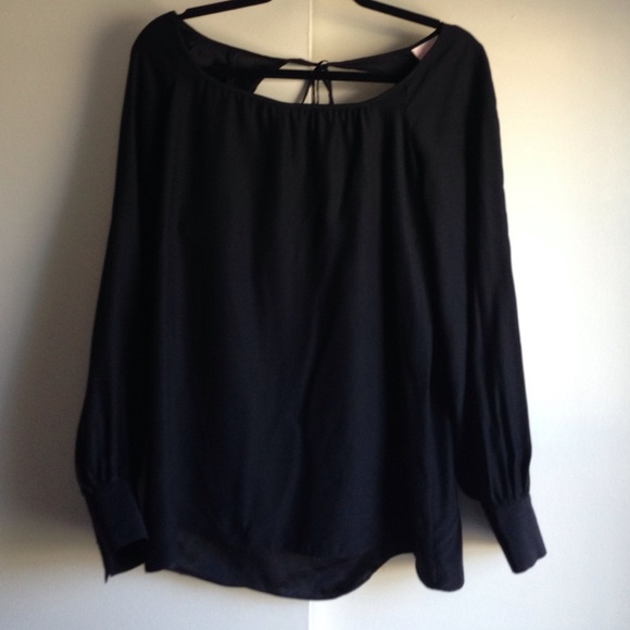 100% SILK black top with open back