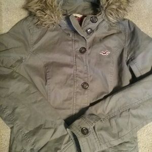Hollister Military  Style Fur Lined Jacket