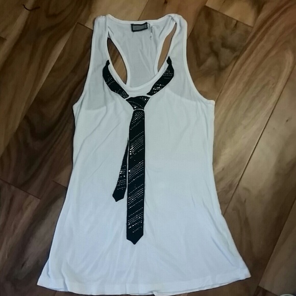 GIFTED.  FREE WITH PURCHASE Guess black tie tank