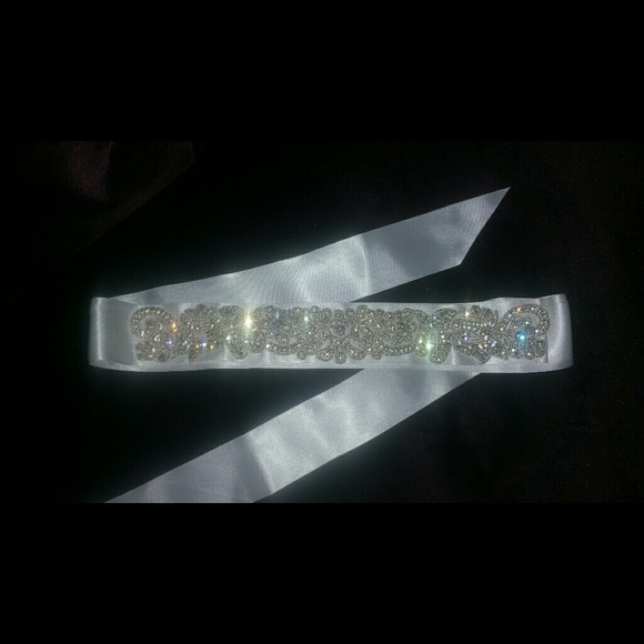 Bridal belt w rhinestones/ overlay can be removed