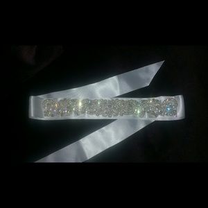 Bridal belt w rhinestones/ overlay can be removed