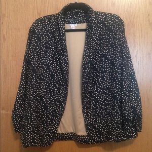 Tan black polka dot blazer