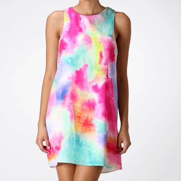 Watercolor shift dress