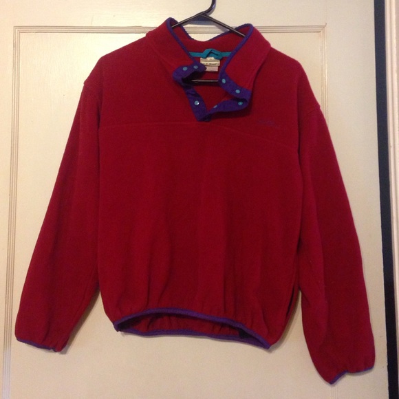 L.L. BEAN red sweatshirt; small/medium - Picture 1 of 4