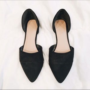 FAUX SUEDE POINTED FLATS