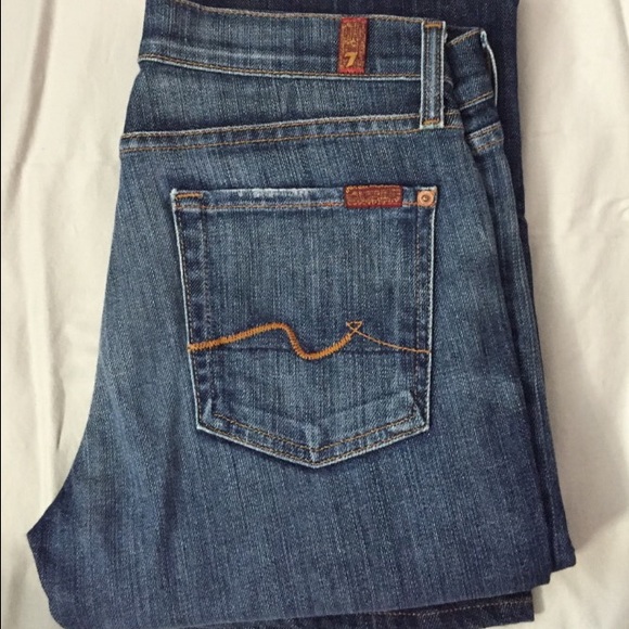 7 for All Mankind Dark Wash Bootcut Jeans - Picture 2 of 4