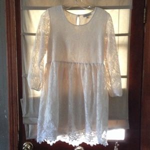 Long sleeve ivory dress
