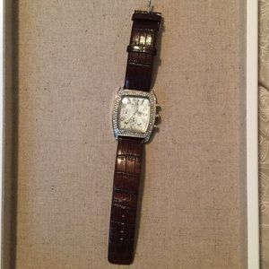 Brown faux leather watch