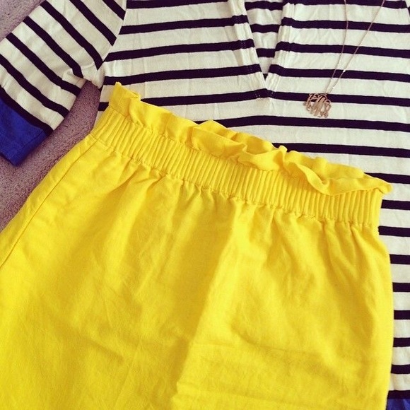J.Crew Linen Yellow skirt
