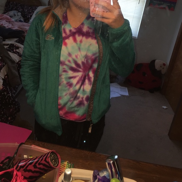 Teal north face jacket