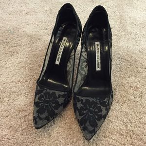 Manolo Blahnik Lace Heels