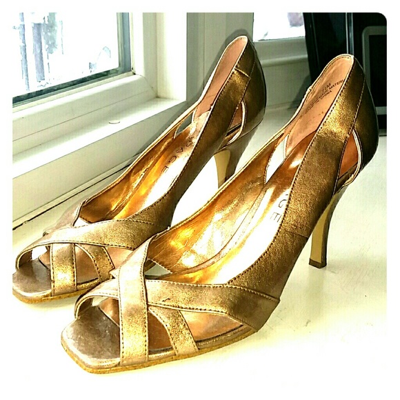 Rose Gold open toe heels - Picture 1 of 2
