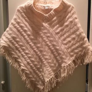 banana republic winter white poncho