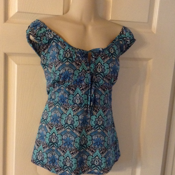 Cotton Ann Taylor Loft peasant top