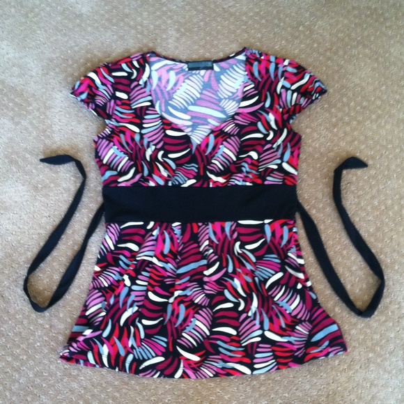 Petite Cap-Sleeve Tie-Back Shirt