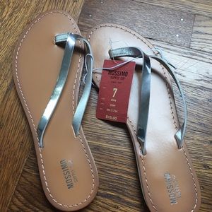 New Mossimo Silver Flip Flops