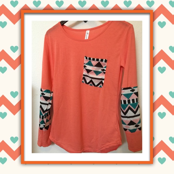 🔥Coral Long Sleeve Shirt, New!
