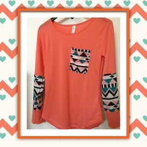 🔥Coral Long Sleeve Shirt, New!