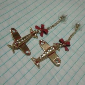 Betsey Johnson airplane earrings