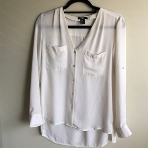 White button down blouse