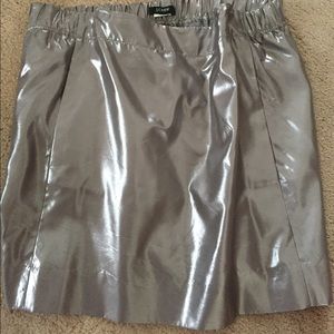 Metallic, silver JCrew miniskirt