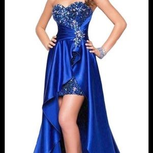 Royal Blue High Low Prom Dress