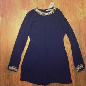 Black Embellished Romper