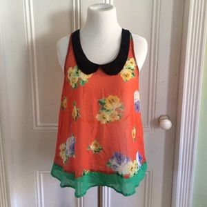 LUSH sleeveless floral top, size M