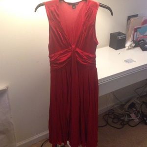 Red party dress.