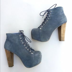 Jeffrey Campbell Blue Suede Lita Boot