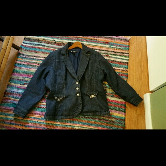 Plus Size bling denim jacket