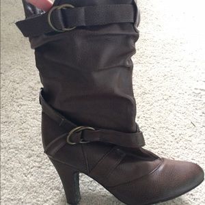 Brown heeled boots