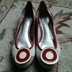 Red and white flats