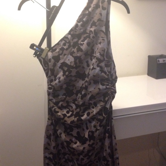 One shoulder camo dress