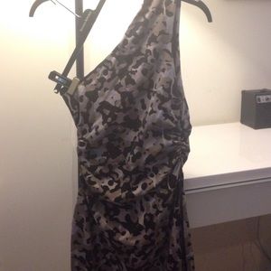 One shoulder camo dress