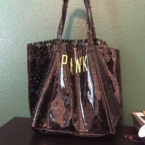 PINK plastic beach tote