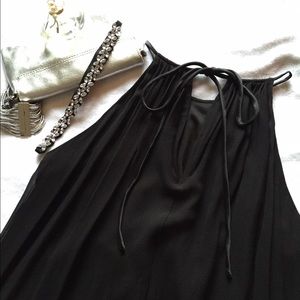 Grecian style • Black silk dress- Maggie London
