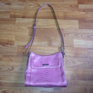 Liz Claiborne pink snakeskin shoulder purse