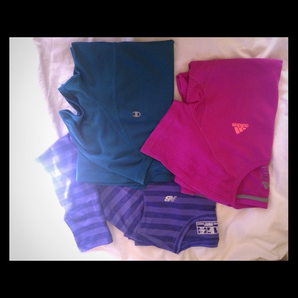 Athletic shirts: champion, adidas, new balance