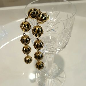 Black and Gold Diva Earrings