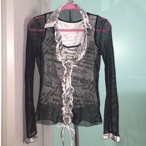 Newspaper style two piece top