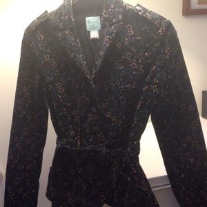 Floral velvet blazer