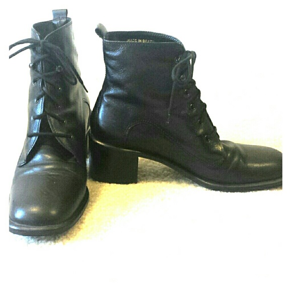 Black leather boots