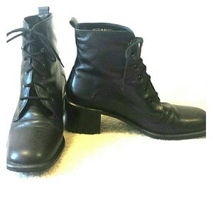 Black leather boots